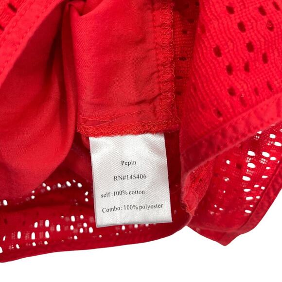 PEPIN Anthropologie Red Flutter Sleeve Tunic Top Blouse Size XS - Picture 2 of 6